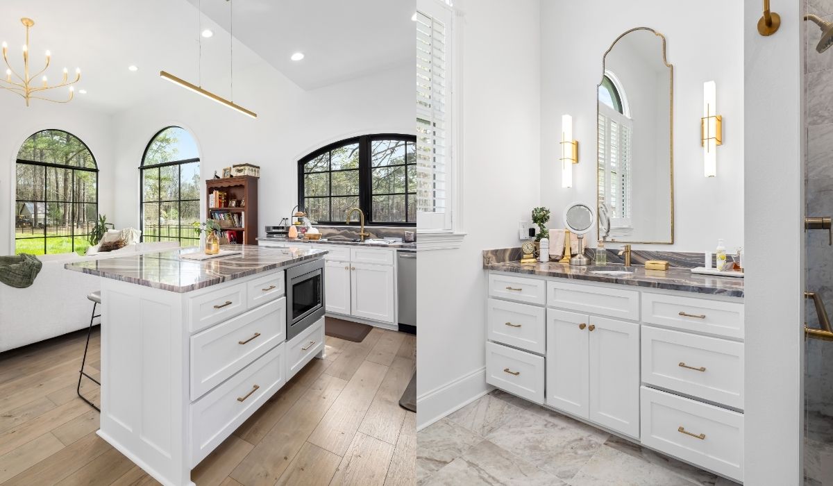 Custom plumbing, lighting, and hardware fixture options