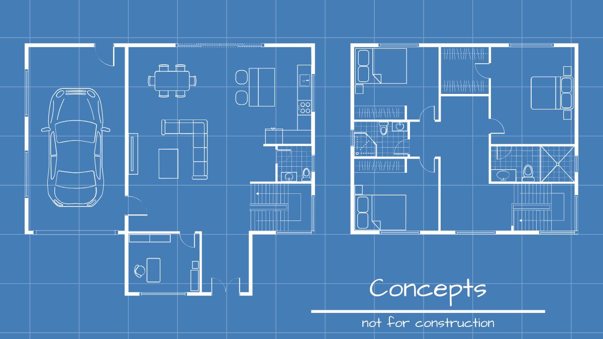 Concept Design A sample conceptual floor plan used to begin the estimating process for a custom home.