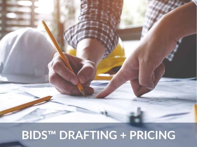 Custom floor plan with builder redlines during BIDS drafting process