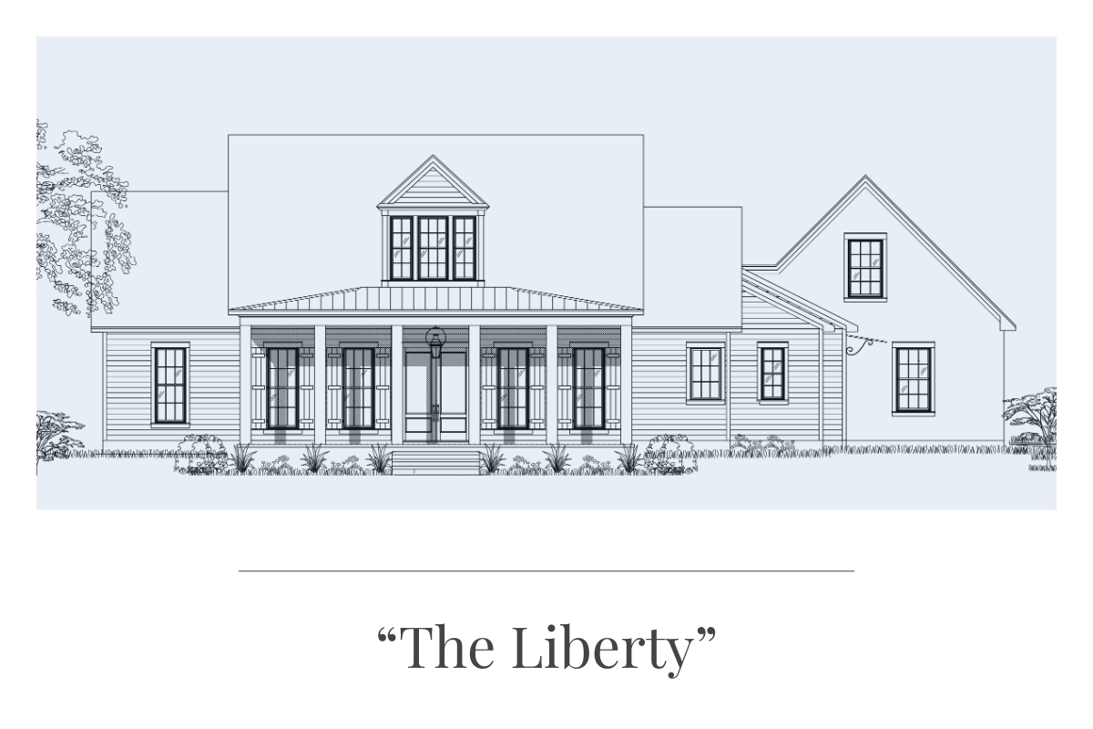 Liberty custom home – French Acadian style elevation – Carroll Construction