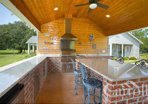 Custom construction outdoor kitchen and entertaining area