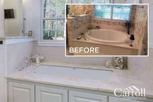 Before picture of the master bath tub