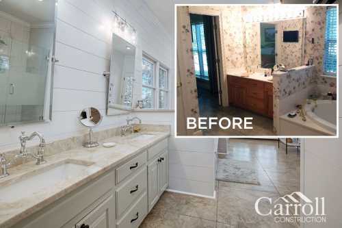 Before picture of the master bath vanity area