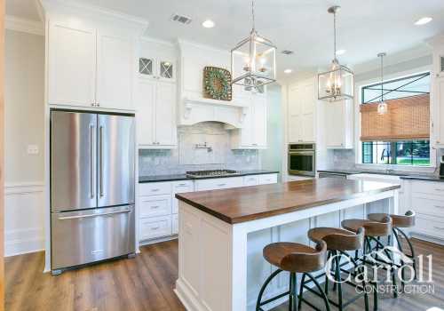 Kitchen with Island - Rash Family House Construction