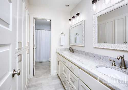 Incredible bathroom with dual vanity and custom undermount sinks