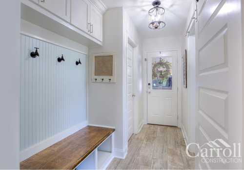 Rear entryway with a useful nook for everyday "stuff"