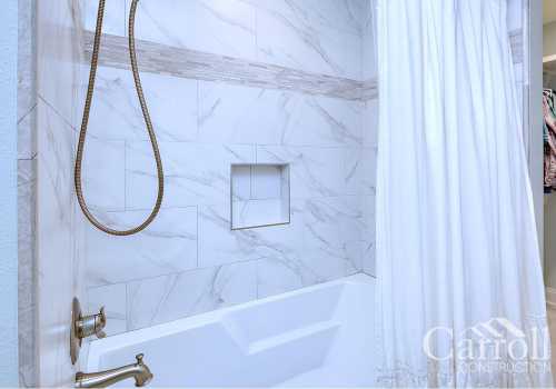 Custom master bath and shower with subway tile and accents