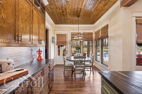 soapstone countertops and pine ceilings